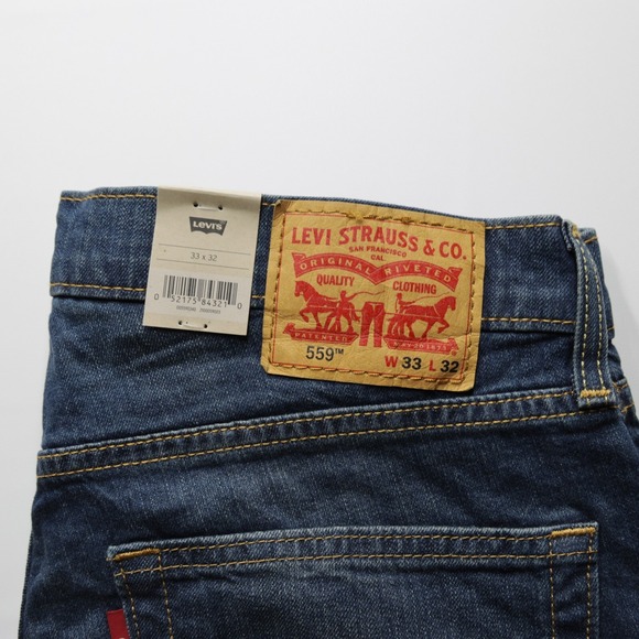 Levi's 559 Men's Relaxed Straight Comfort Stretch Denim Jeans Blue Size 33X32 - Picture 8 of 8